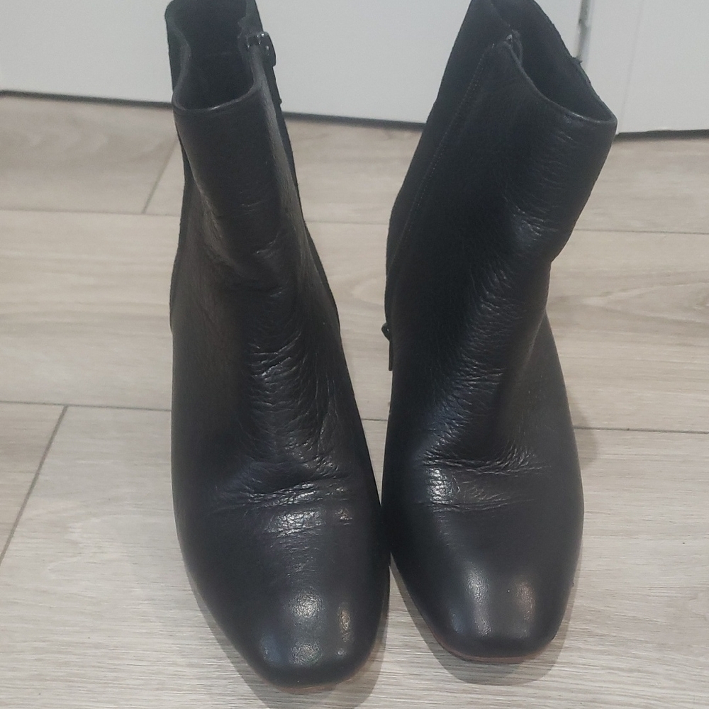 Black Leather Ankle Boots